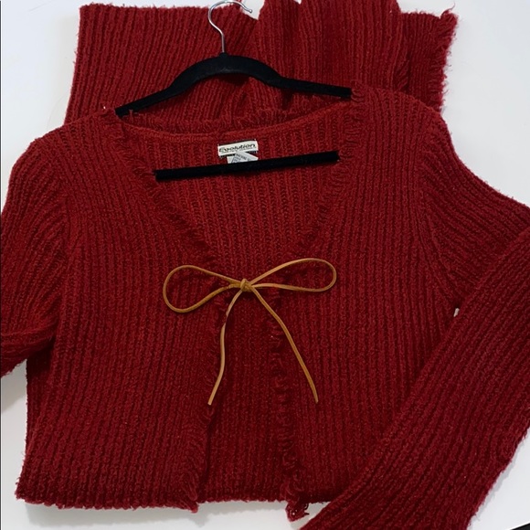 evolution Sweaters - * Evolution Cranberry Textured Long Cardigan